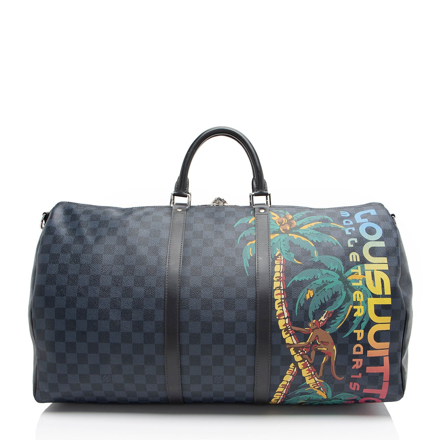 Louis Vuitton Limited Edition Damier Cobalt Jungle Keepall Bandouliere 55 Duffle