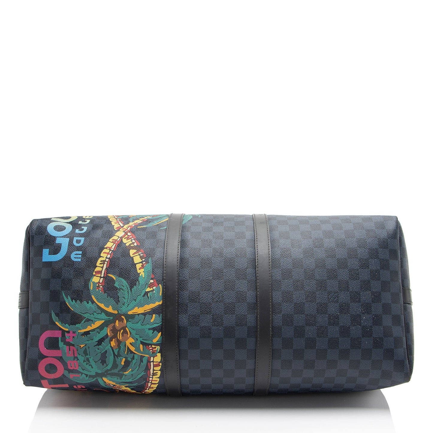 Louis Vuitton Limited Edition Damier Cobalt Jungle Keepall Bandouliere 55 Duffle