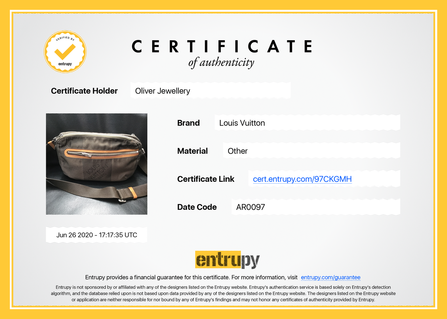 Louis Vuitton Limited Edition Damier Geant Archer Waist Bag
