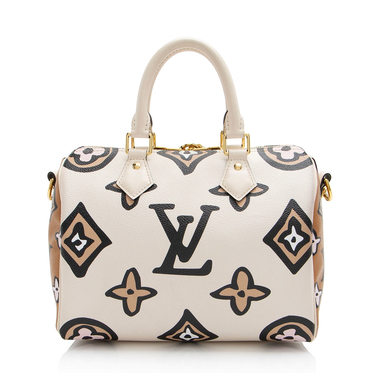Louis Vuitton Limited Edition Giant Monogram Canvas Wild at Heart Speedy Bandlouliere 25 Satchel (SHF-Gqtbmp)