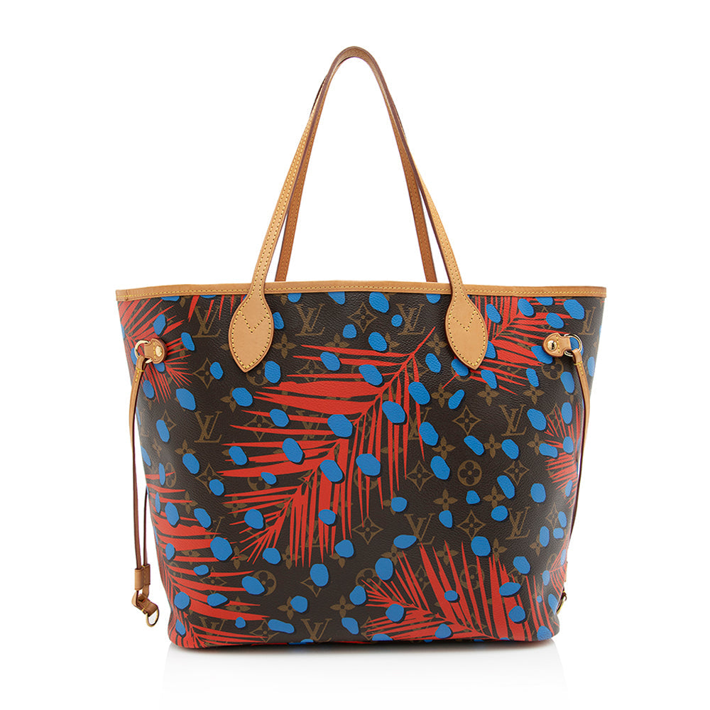 Louis Vuitton Limited Edition Jungle Dots Monogram Canvas Neverfull MM Tote (SHF-20094)