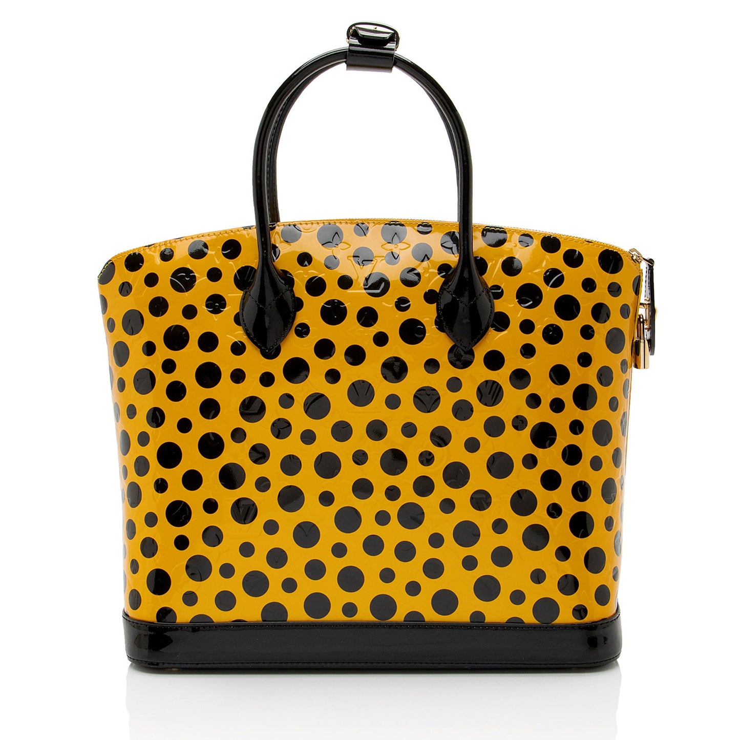 Louis Vuitton Limited Edition Kusama Monogram Vernis Infinity Dots Lockit MM Satchel