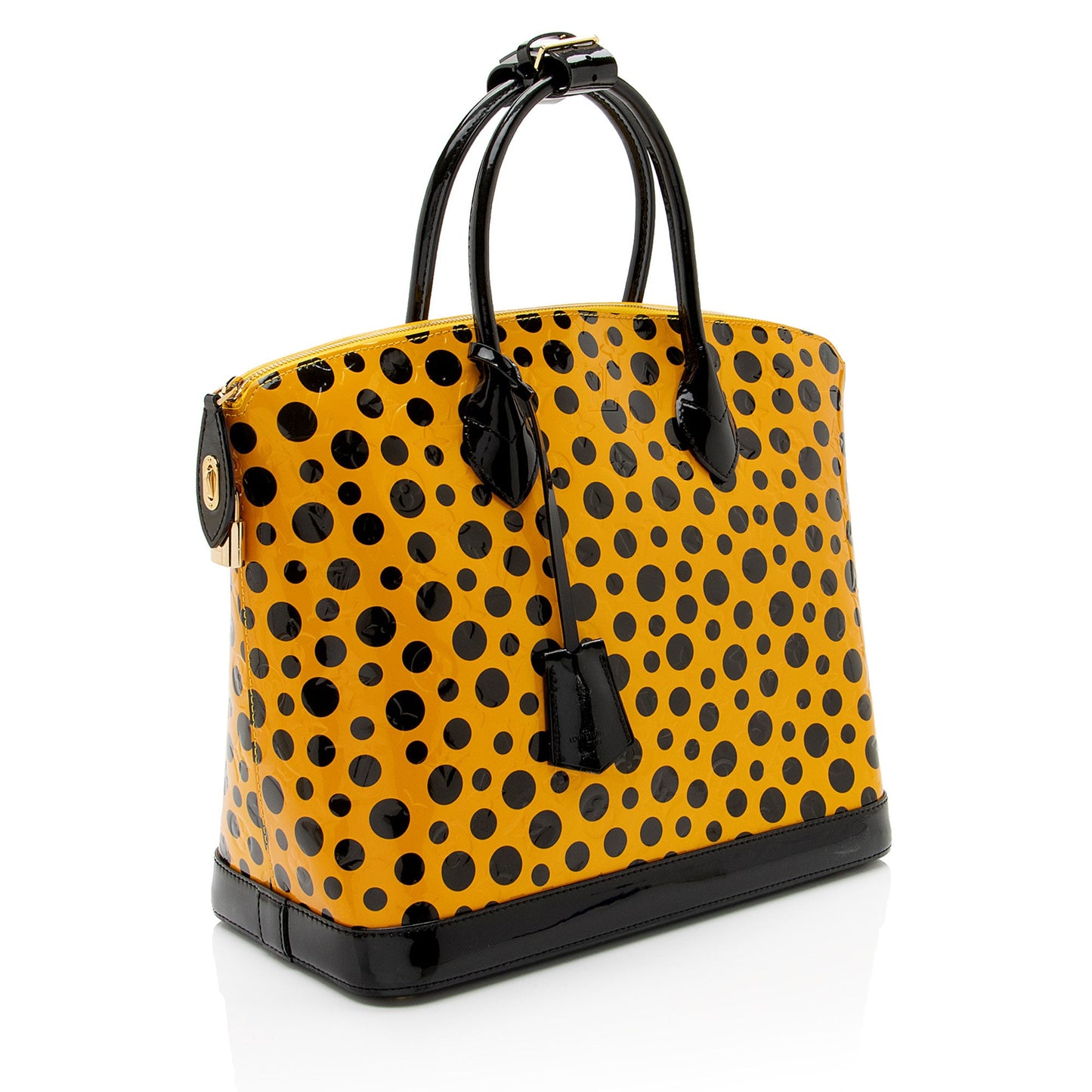 Louis Vuitton Limited Edition Kusama Monogram Vernis Infinity Dots Lockit MM Satchel