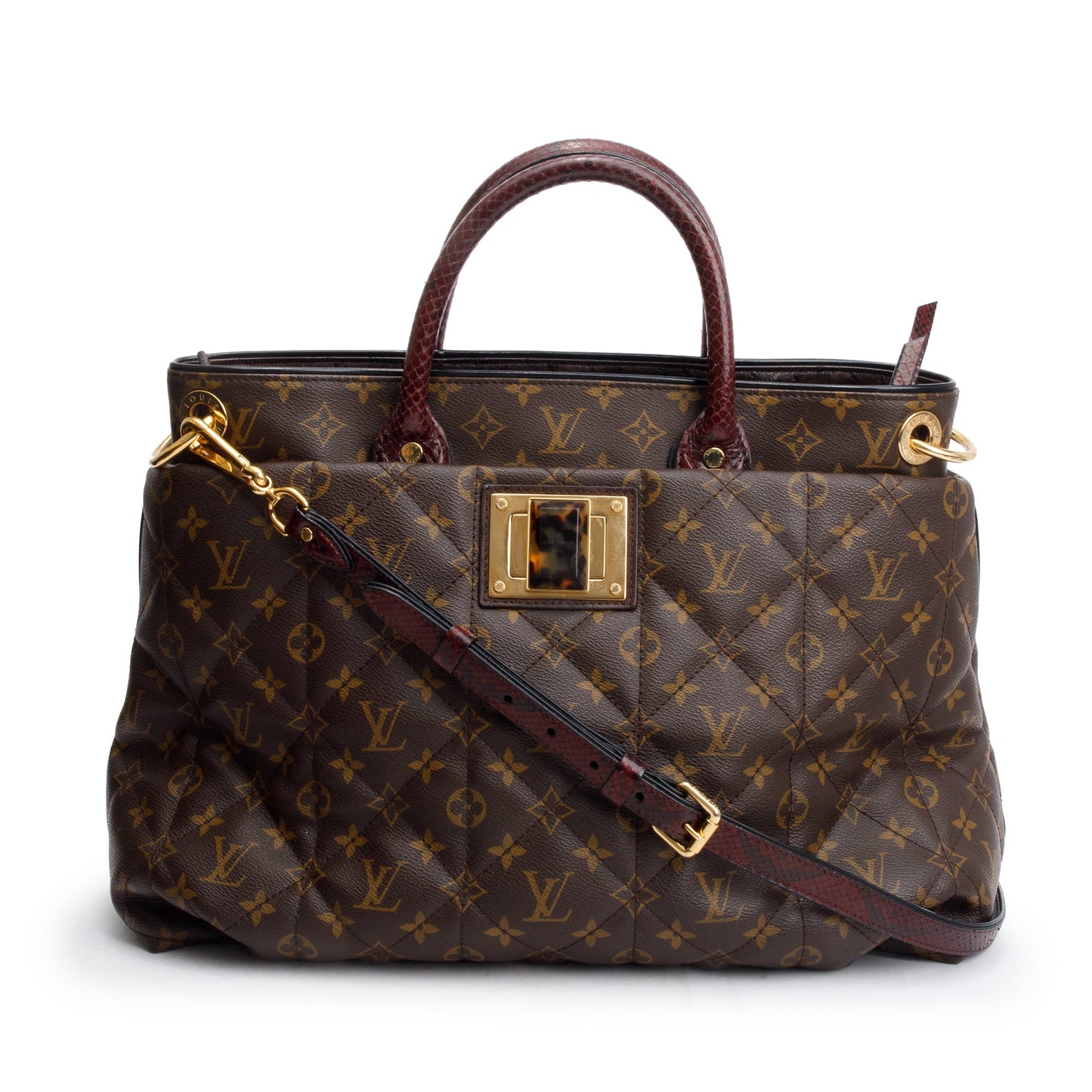 Louis Vuitton Limited Edition Monogram Burgundy Python Etoile Exotique Tote GM