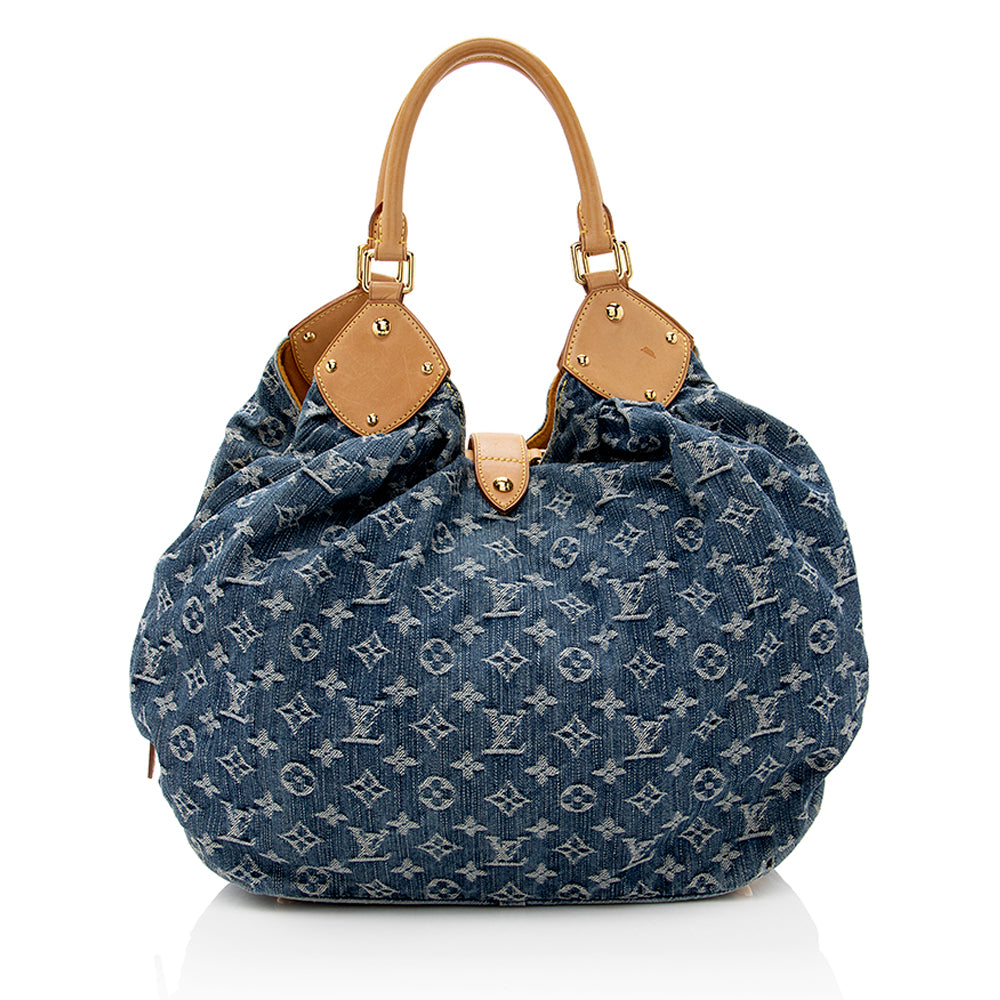 Louis Vuitton Limited Edition Monogram Denim XL Hobo (SHF-19918)