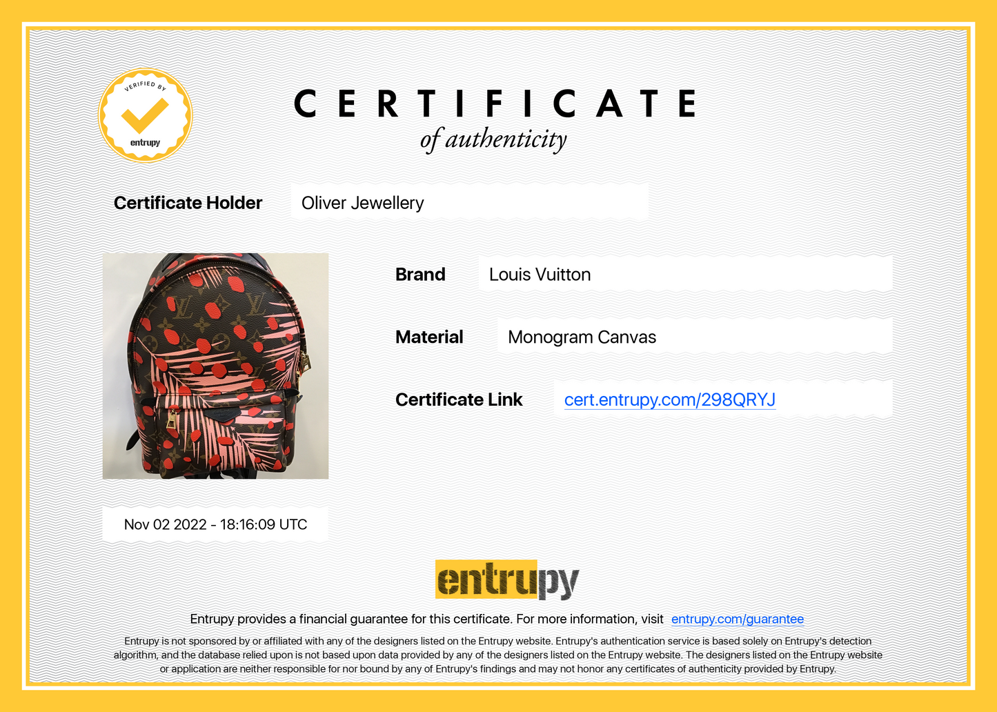 Louis Vuitton Limited Edition Monogram Jungle Dots Palm Springs Backpack