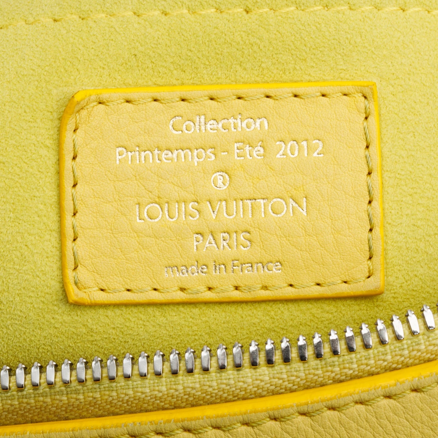 Louis Vuitton Limited Edition Neutral Monogram Denim Yellow Leather Trim Speedy Round