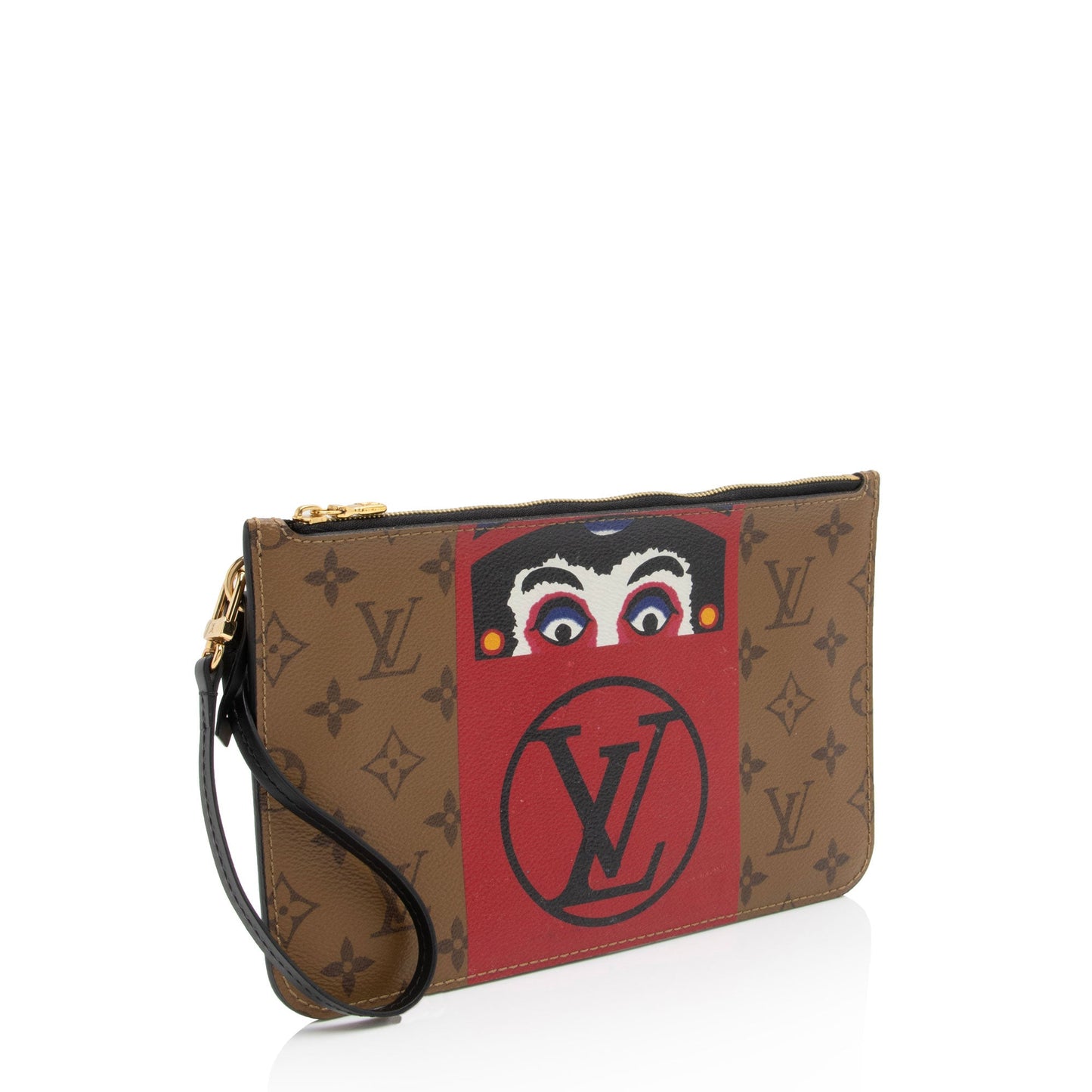 Louis Vuitton Limited Edition Reverse Monogram Canvas Kabuki Pochette (SHF-9VUPm7)