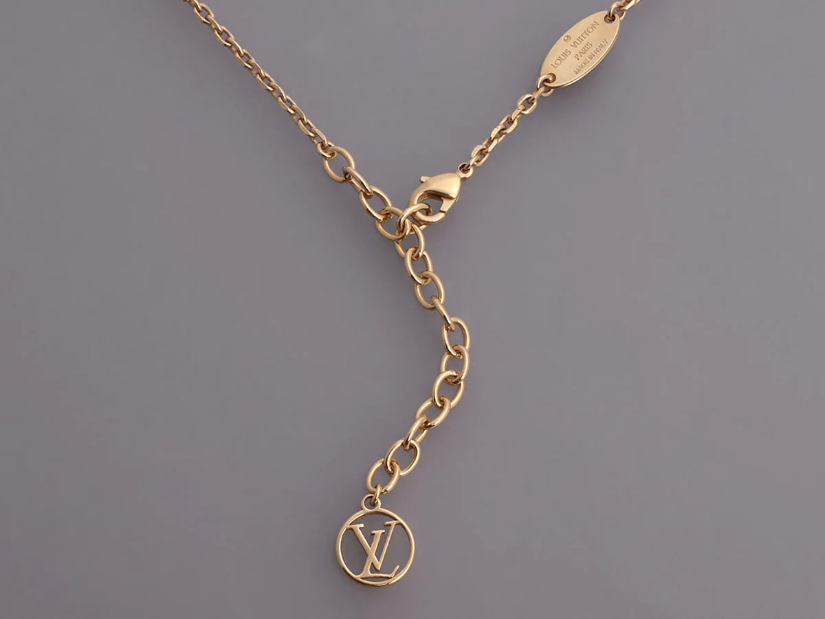 LOUIS VUITTON LOCK & LV CHARMS NECKLACE