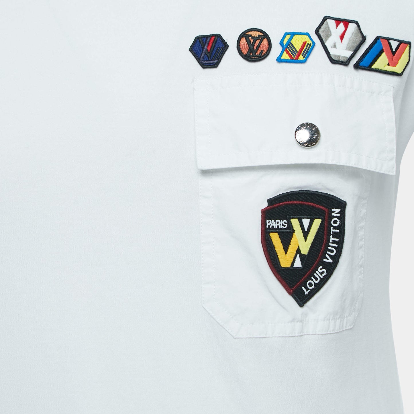 LOUIS VUITTON LOGO APPLIQUÃ PATCHES POCKET T-SHIRT