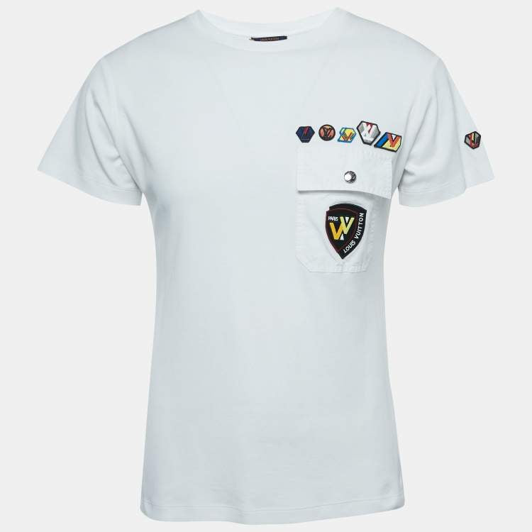 LOUIS VUITTON LOGO APPLIQUÃ PATCHES POCKET T-SHIRT