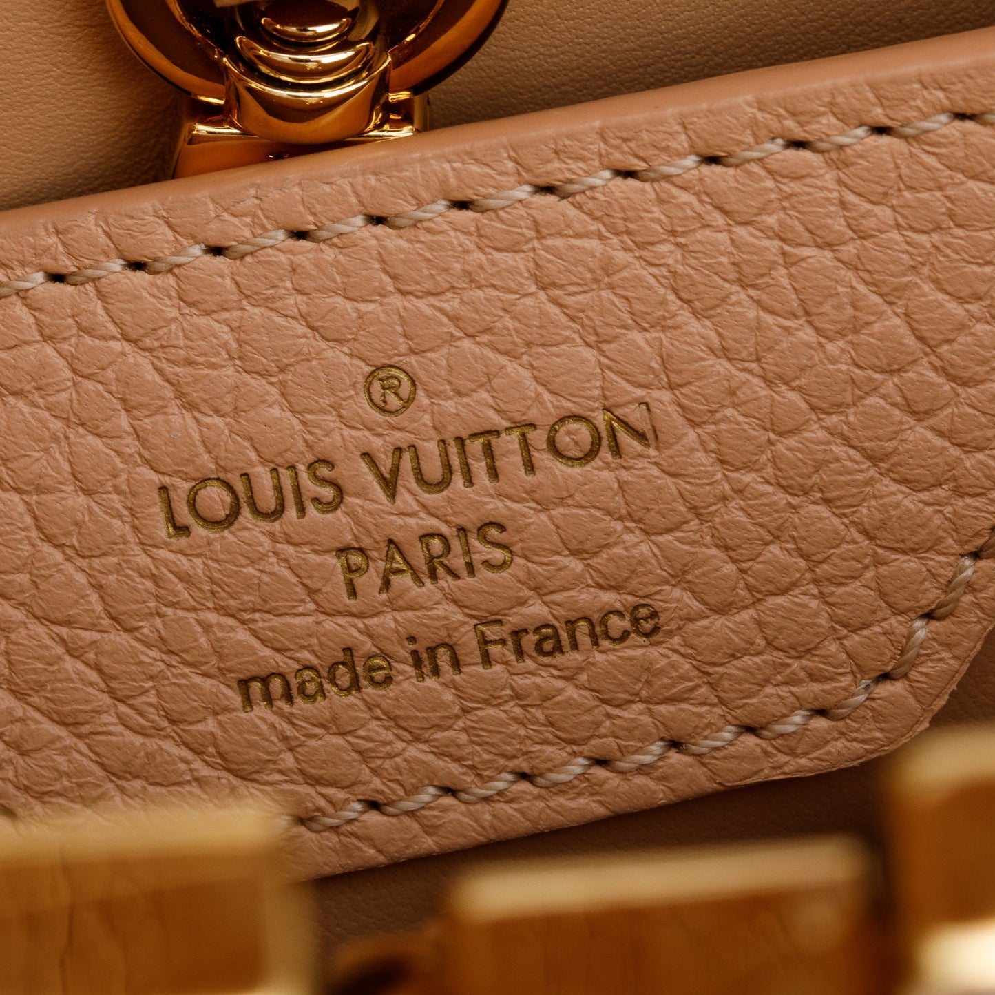 Louis Vuitton Magnolia Calfskin Leather Studded Capucine BB