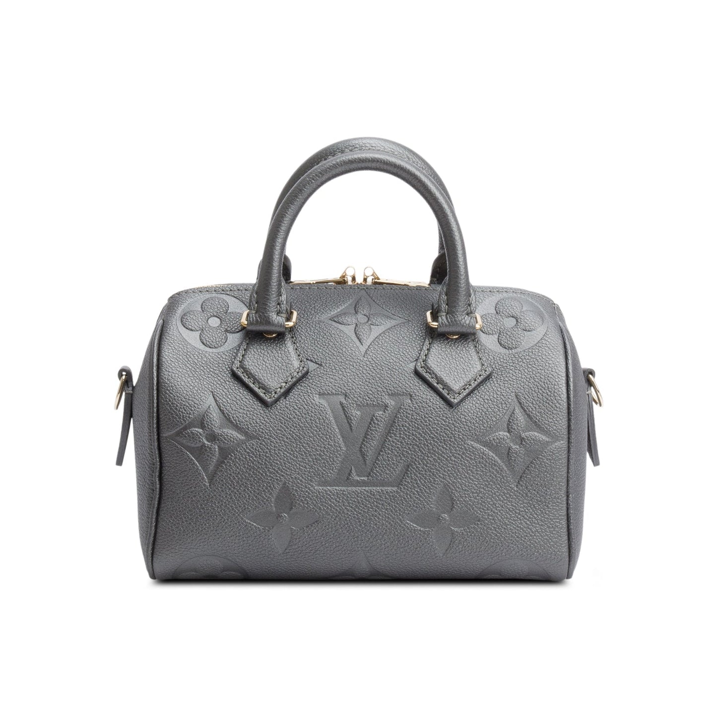 Louis Vuitton Metallic Grey Empreinte Monogram Speedy Bandouliere 20