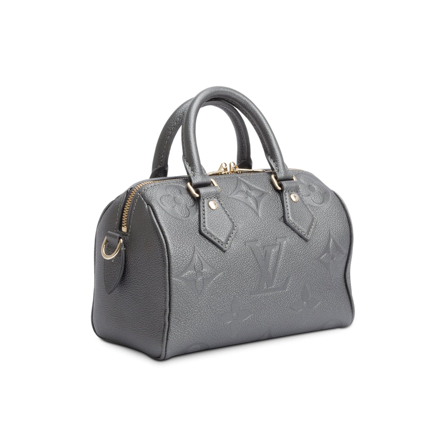 Louis Vuitton Metallic Grey Empreinte Monogram Speedy Bandouliere 20