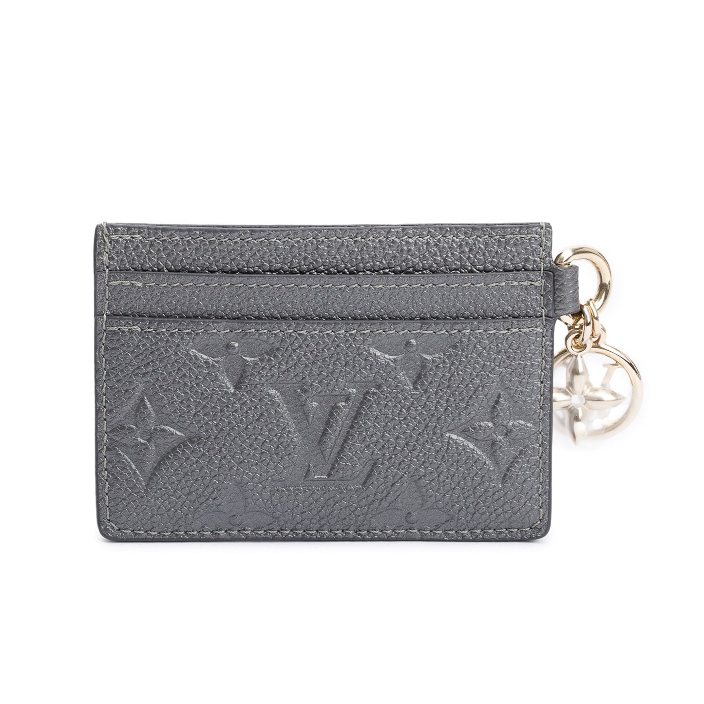 Louis Vuitton Metallic Grey Monogram Empreinte LV Charms Card Holder