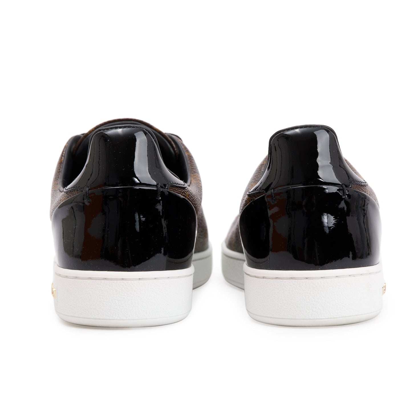 Louis Vuitton Monogram Canvas Black Patent Leather Frontrow Sneakers, Size 39