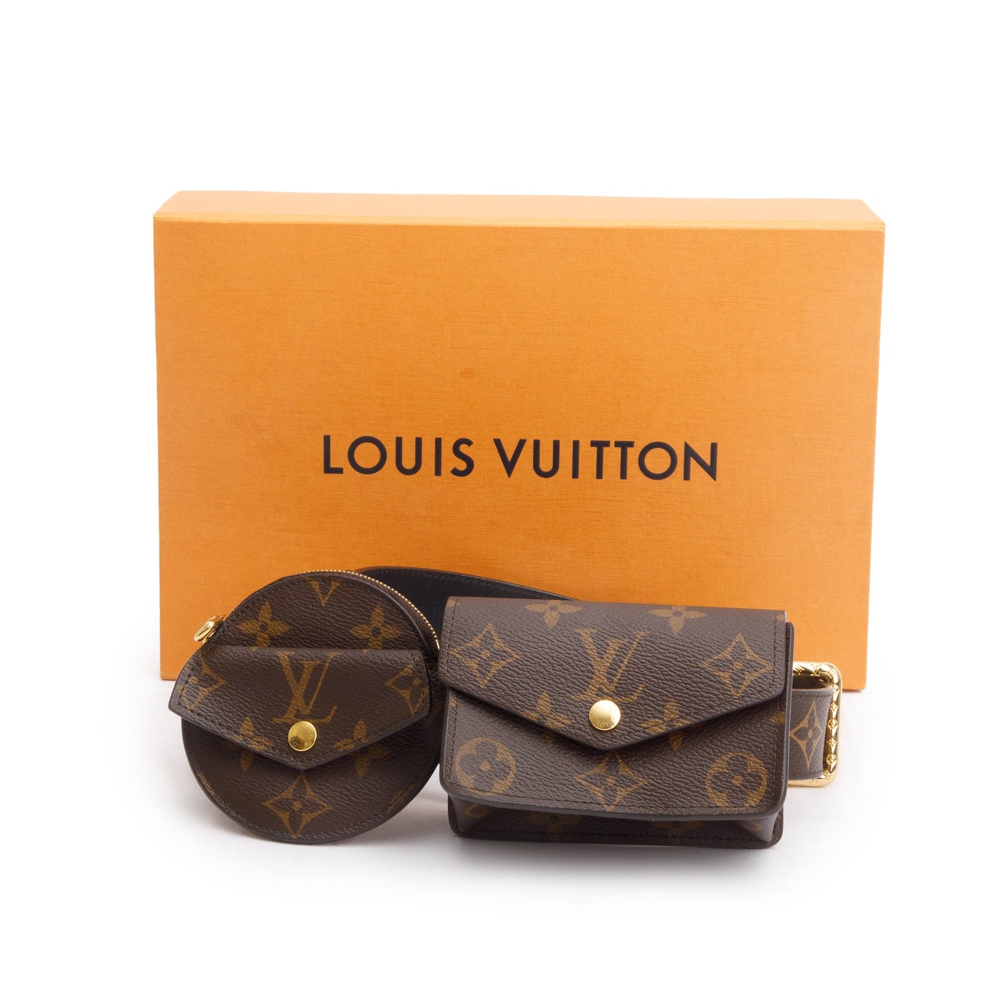 Louis Vuitton Monogram Canvas Daily Multi Pocket 30 MM Belt, Size 80 32