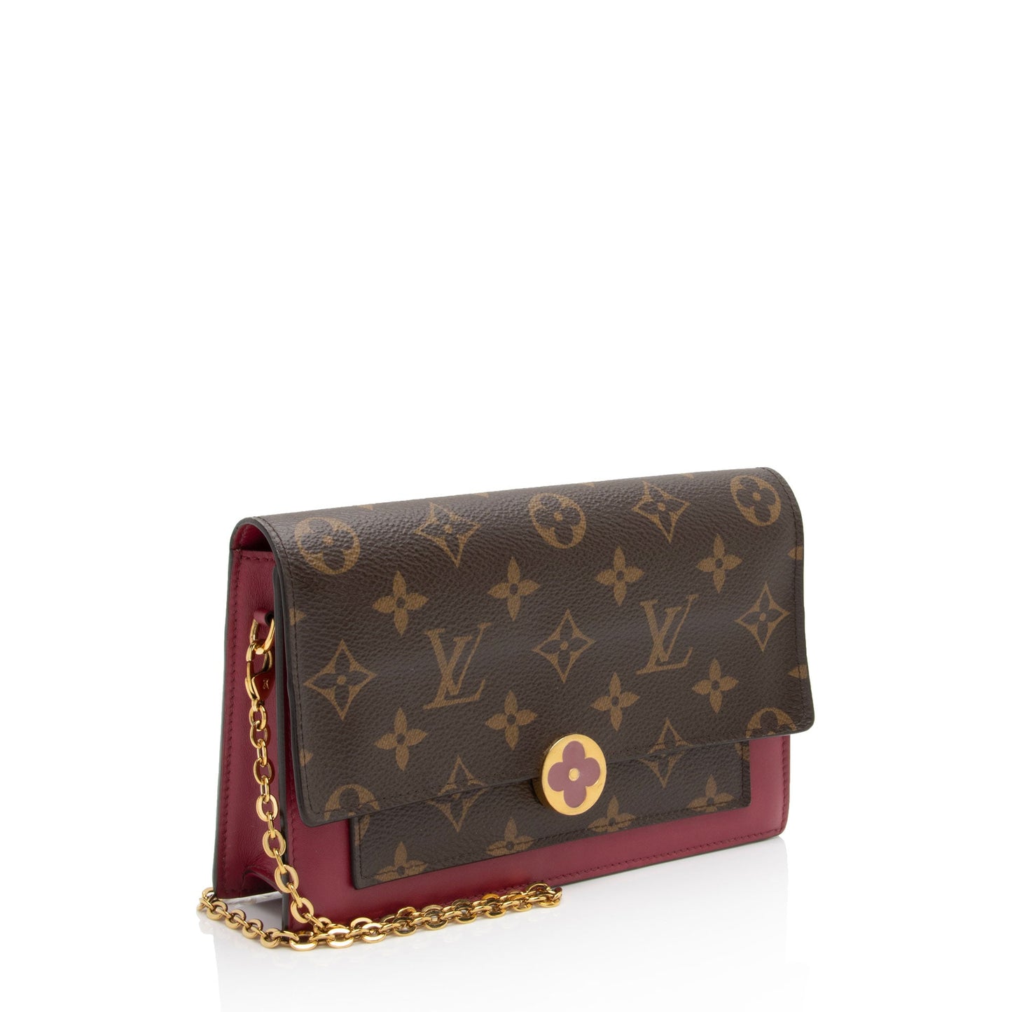 Louis Vuitton Monogram Canvas Flore Chain Wallet (SHF-atcBim)