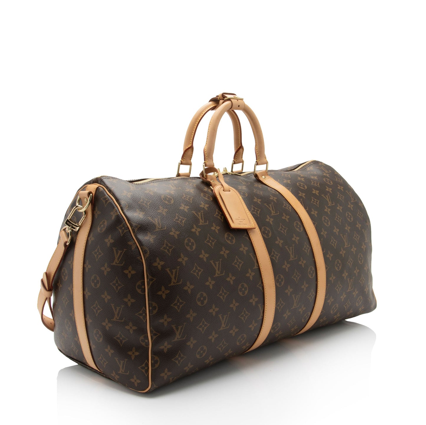 Louis Vuitton Monogram Canvas Keepall Bandouliere 55 Duffle Bag (SHF-MAqUH6)