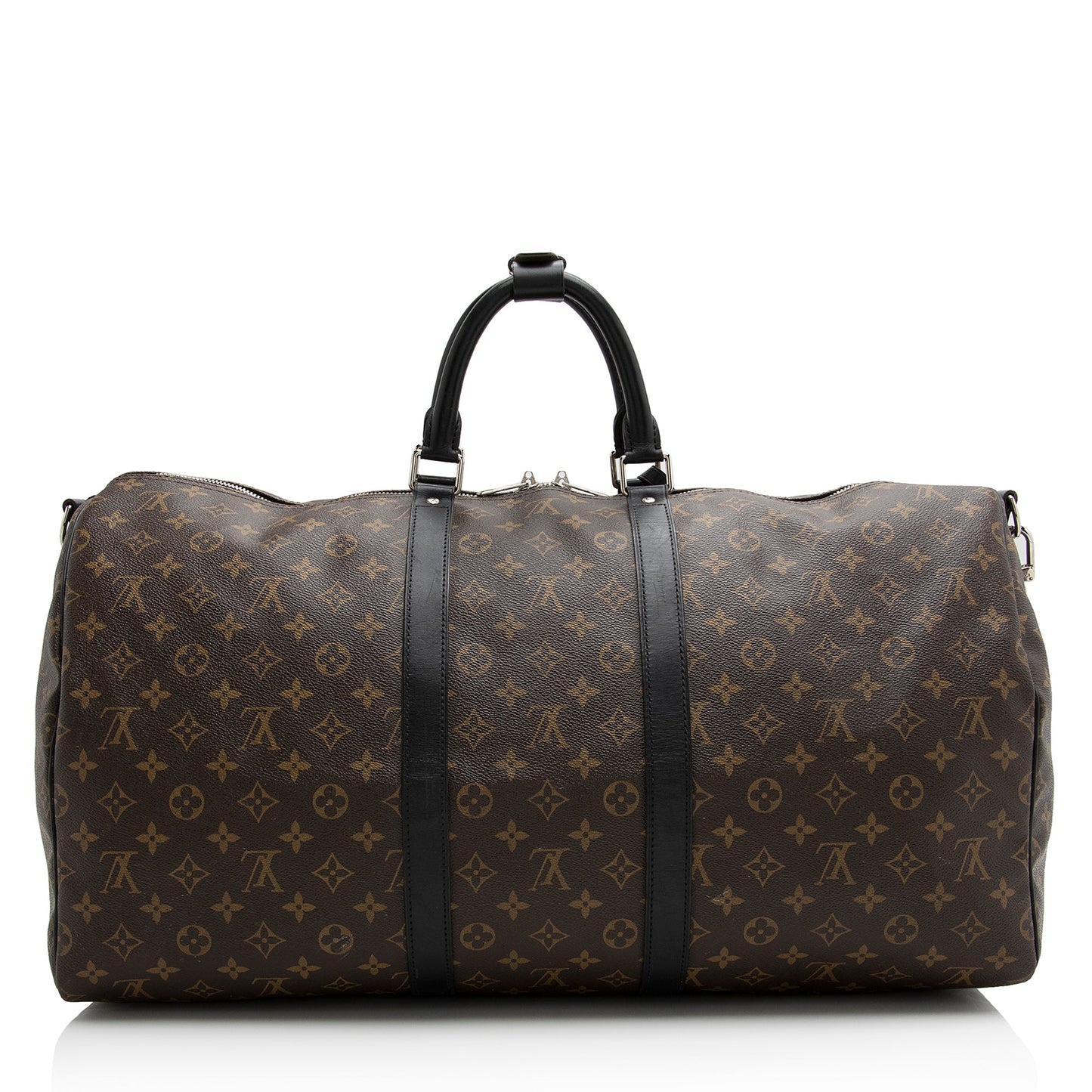 Louis Vuitton Monogram Canvas Macassar Keepall Bandouliere 55 Duffle Bag (SHF-22191)