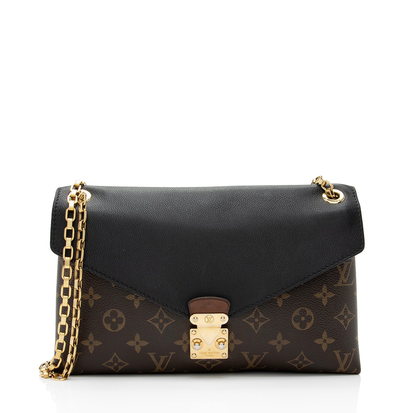Louis Vuitton Monogram Canvas Pallas Chain Shoulder Bag (SHF-6axUqc)