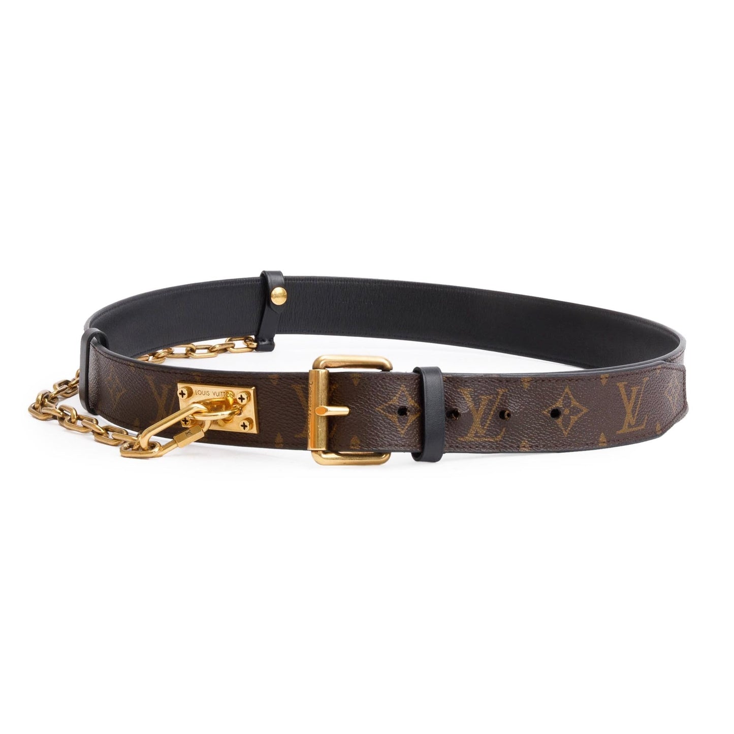 Louis Vuitton Monogram Canvas Signature Chain 35 MM Belt, Size 85 36