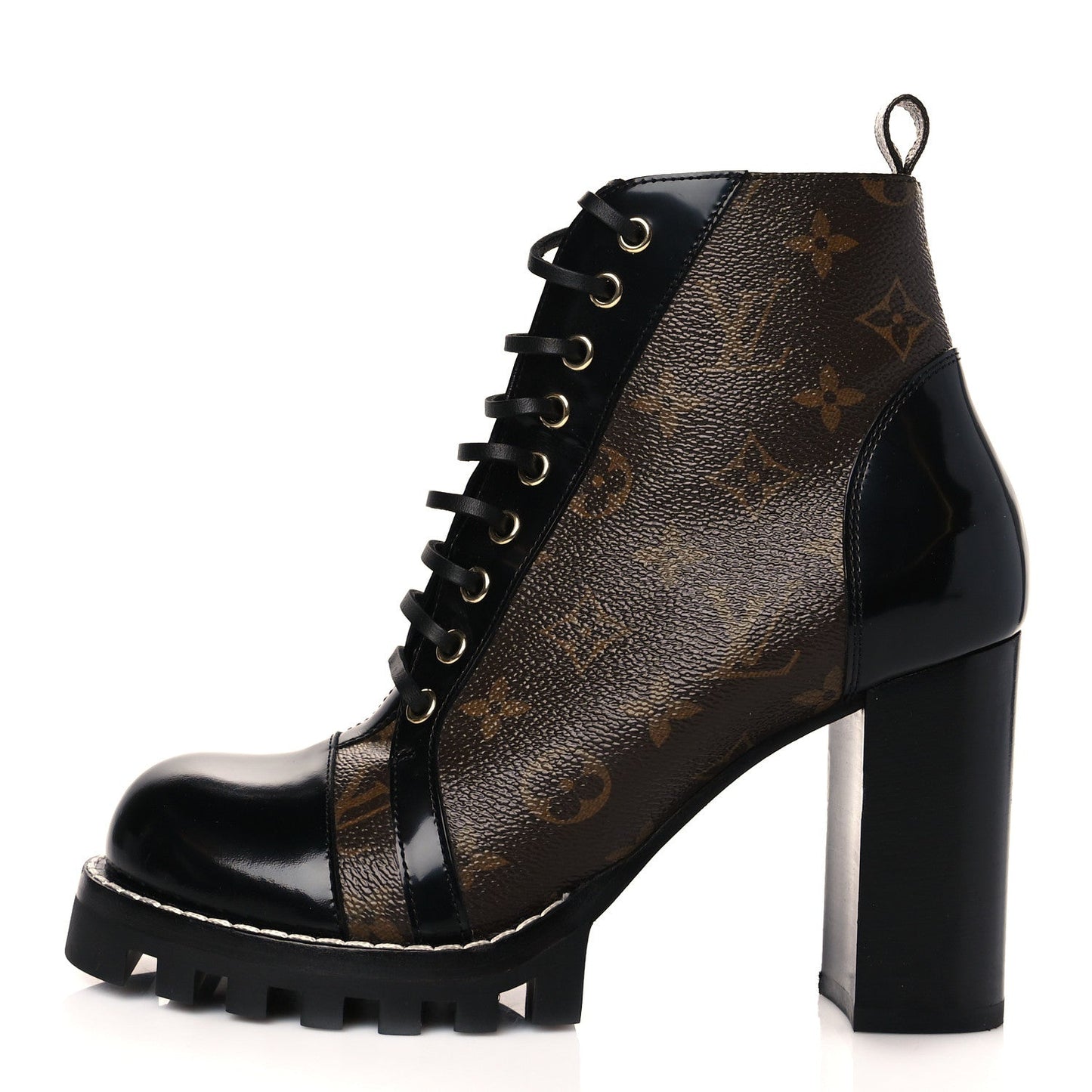 LOUIS VUITTON MONOGRAM COATED CANVAS STAR TRAIL ANKLE BOOTS