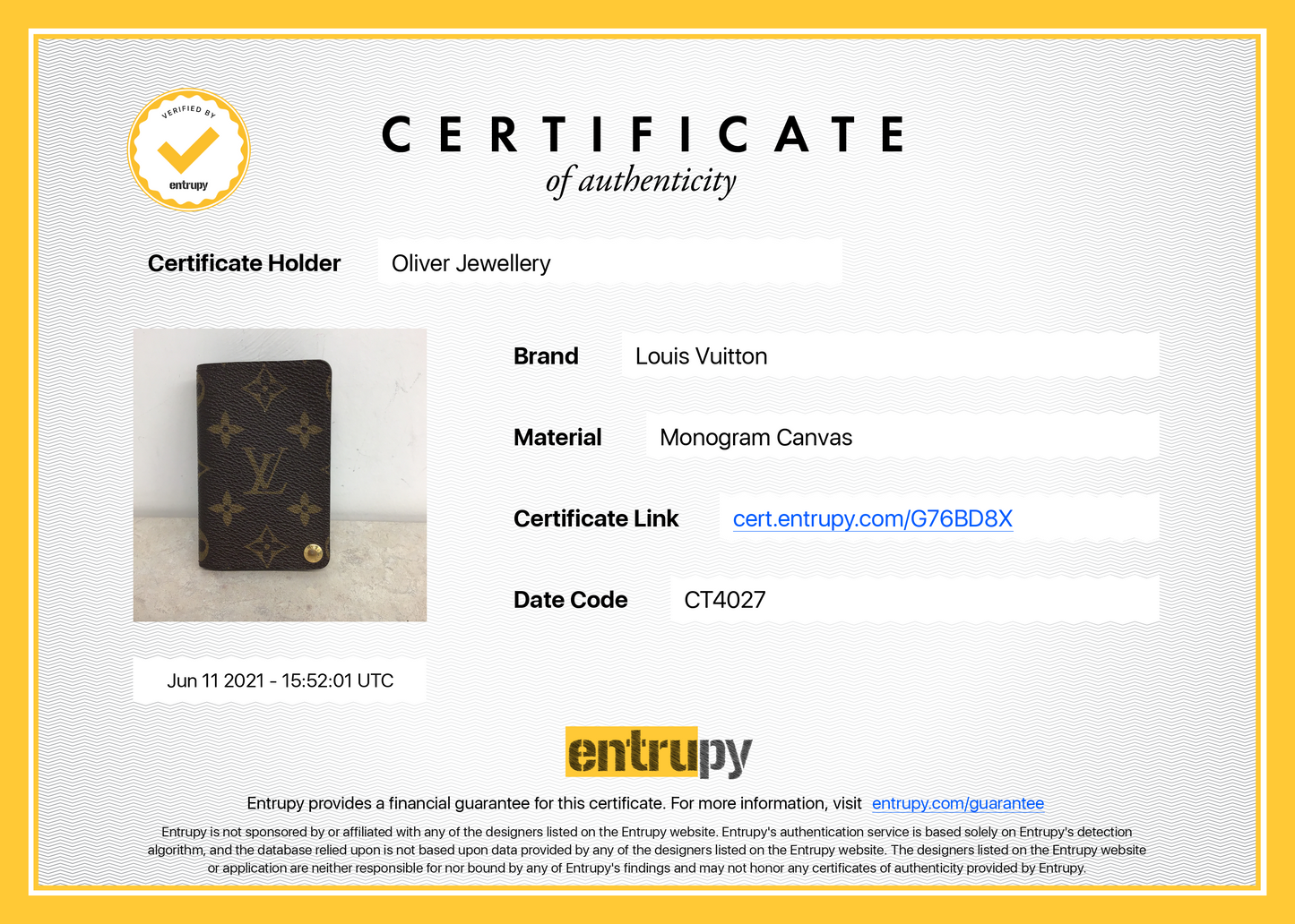 Louis Vuitton Monogram Card Case