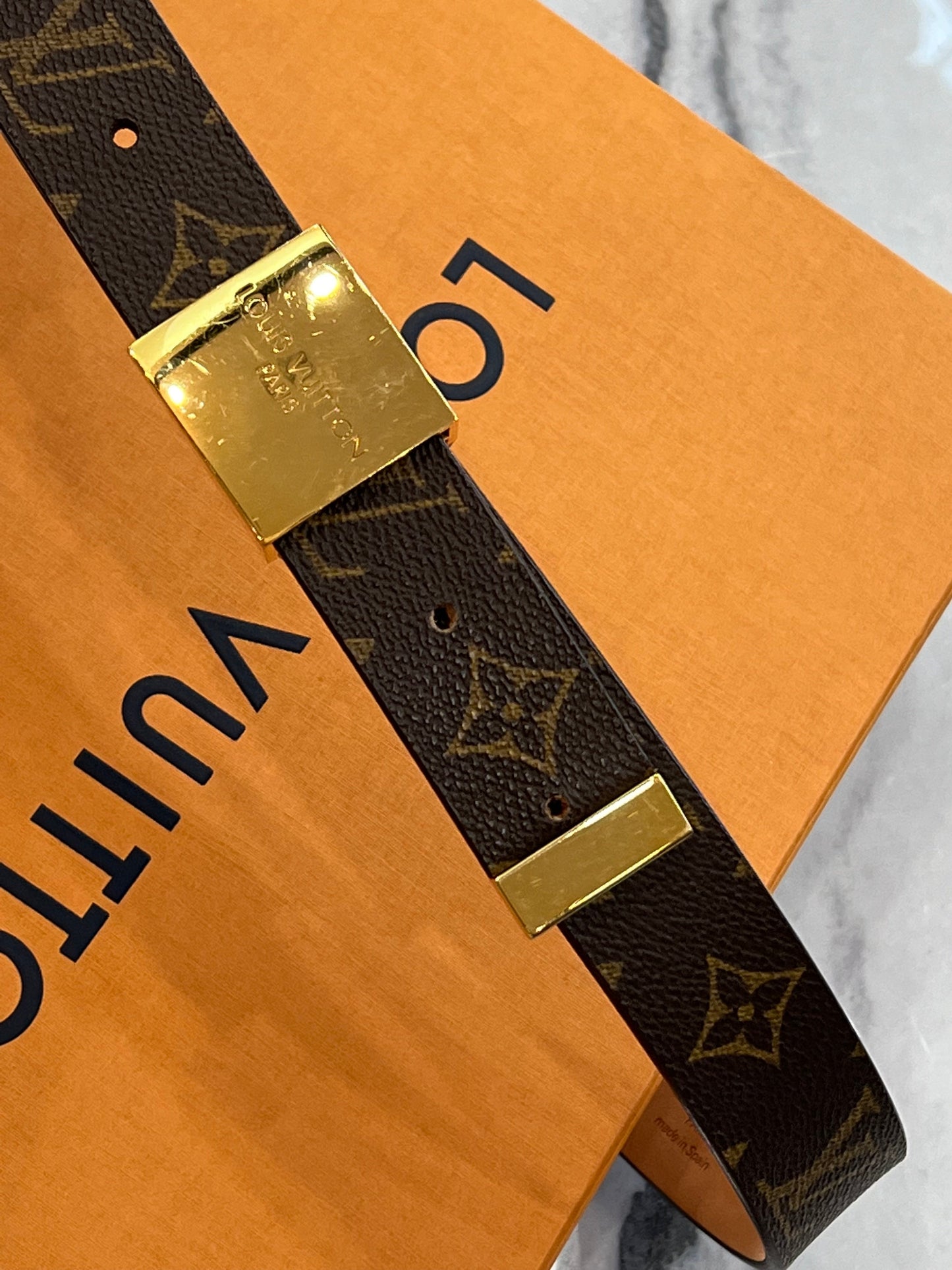 LOUIS VUITTON MONOGRAM CEINTURE CARRE BELT