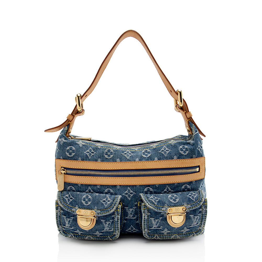 Louis Vuitton Monogram Denim Baggy PM Shoulder Bag (SHF-21936)