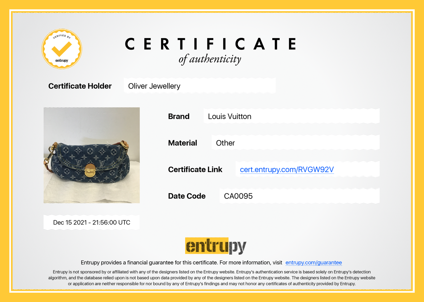 Louis Vuitton Monogram Denim Mini Pleaty Bag