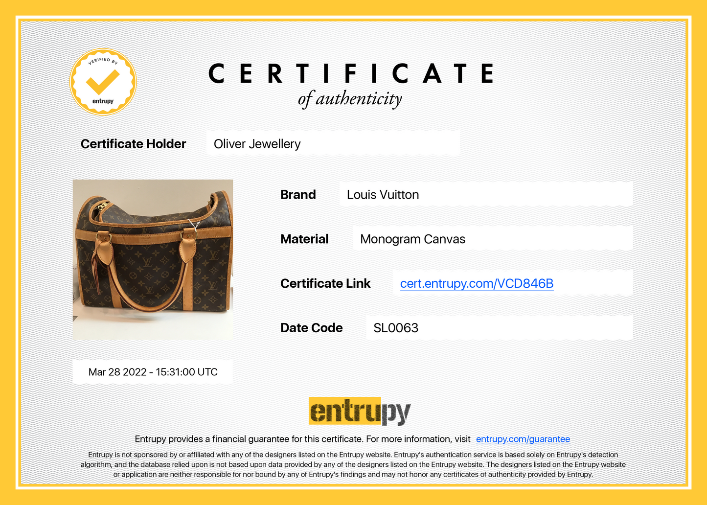 Louis Vuitton Monogram Dog Carrier 40