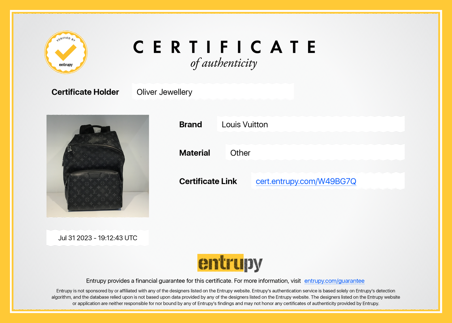 Louis Vuitton Monogram Eclipse Discovery Backpack PM