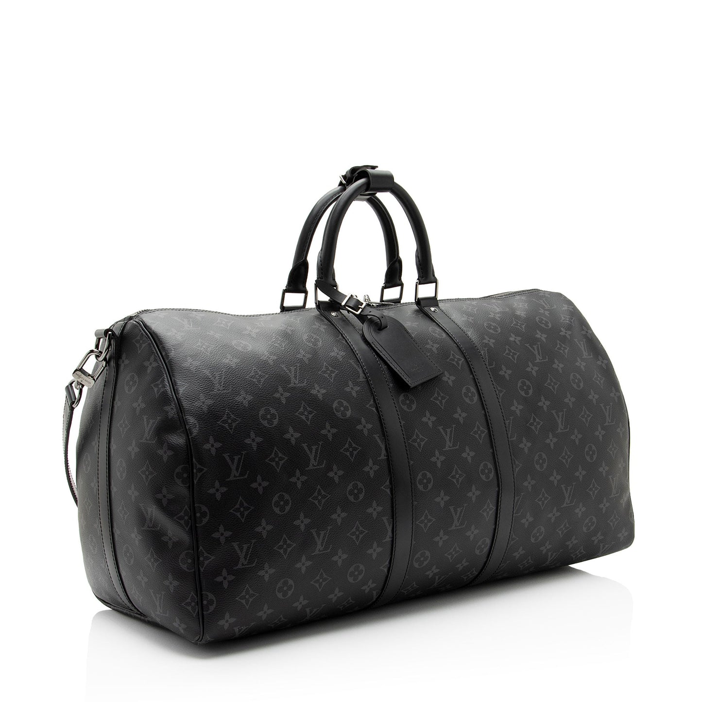 Louis Vuitton Monogram Eclipse Keepall 55 Bandouliere Duffle Bag (SHF-34JbTV)