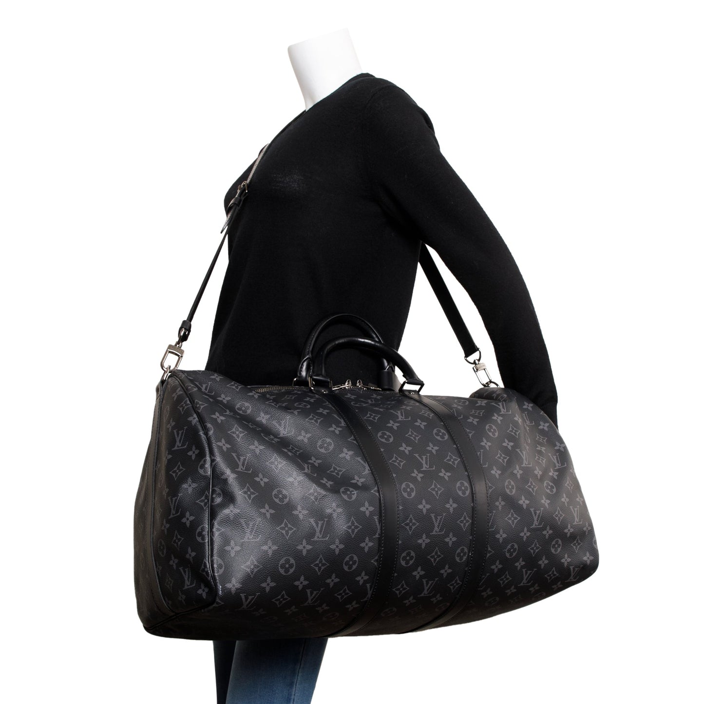 Louis Vuitton Monogram Eclipse Keepall Bandouliere 55
