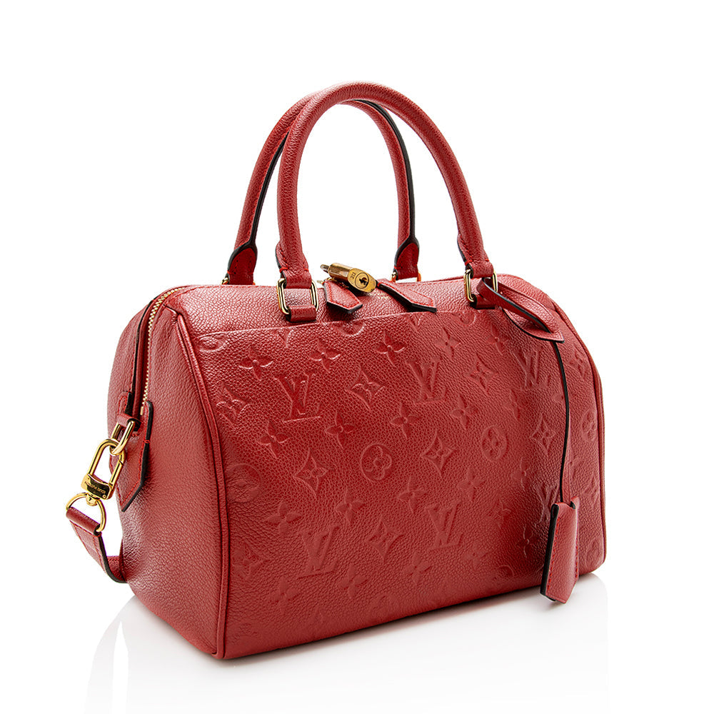 Louis Vuitton Monogram Empreinte Speedy Bandouliere 25 Satchel (SHF-15020)
