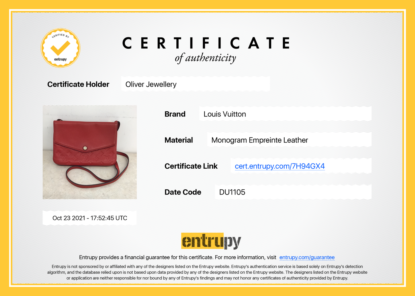 Louis Vuitton Monogram Empreinte Twice Bag