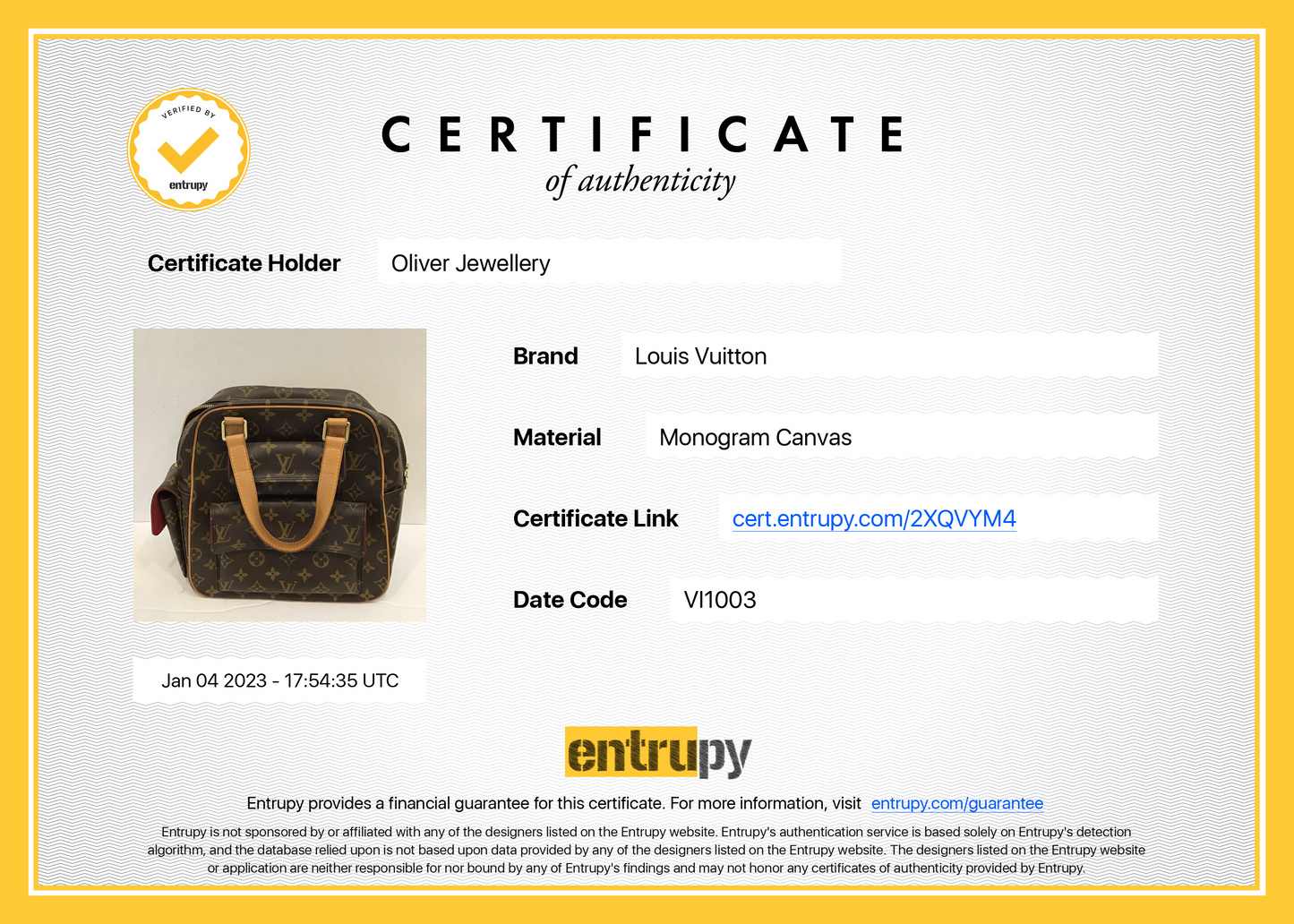 Louis Vuitton Monogram Excentri-Cite Handbag