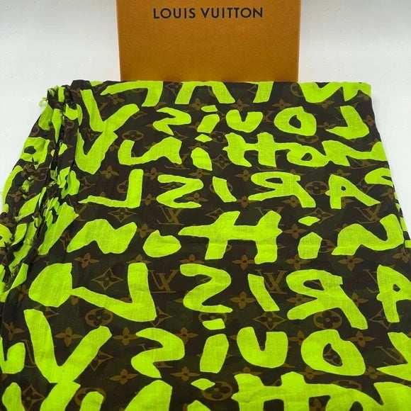 LOUIS VUITTON LIMITED EDITION VERT MONOGRAM GRAFFITI STEPHEN SPROUSE SCRAF