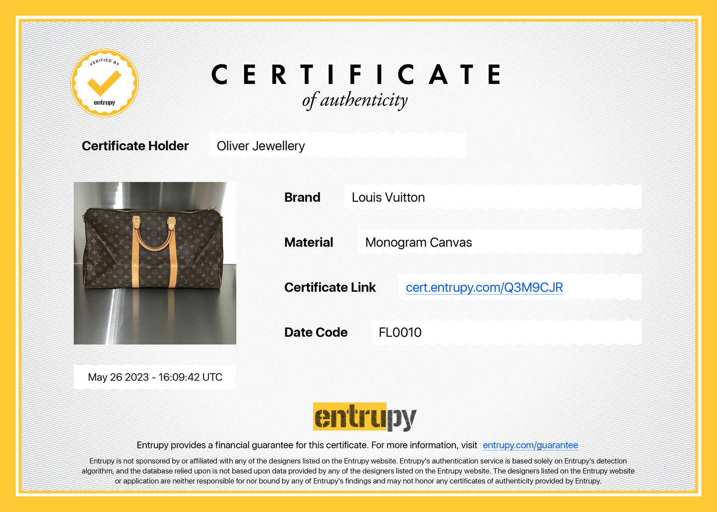 Louis Vuitton Monogram Keepall Bandouliere 50