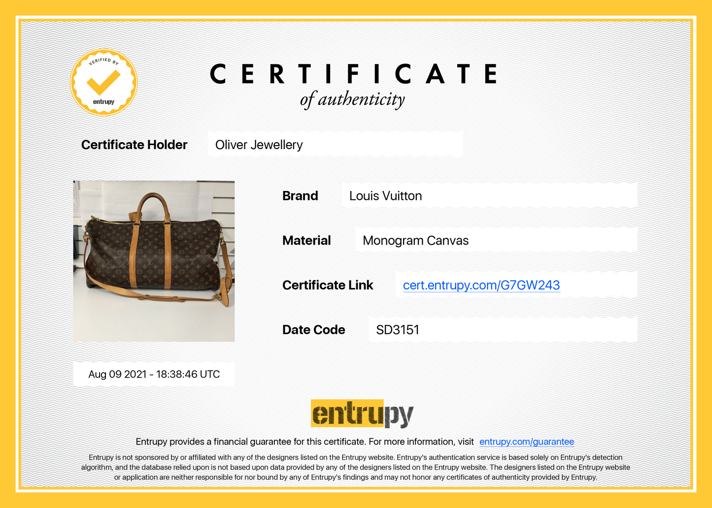 Louis Vuitton Monogram Keepall Bandoulière 55
