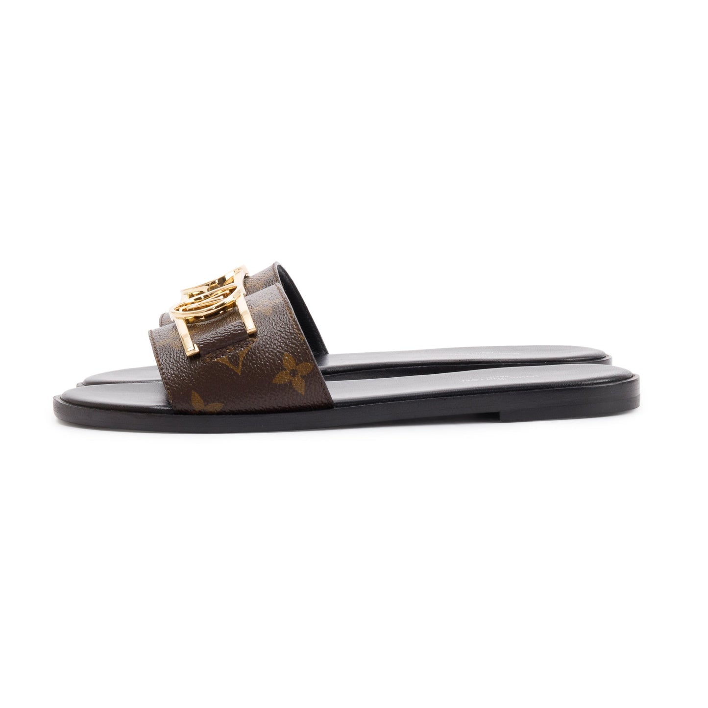 Louis Vuitton Monogram Lock it Flat Mule, Size 37