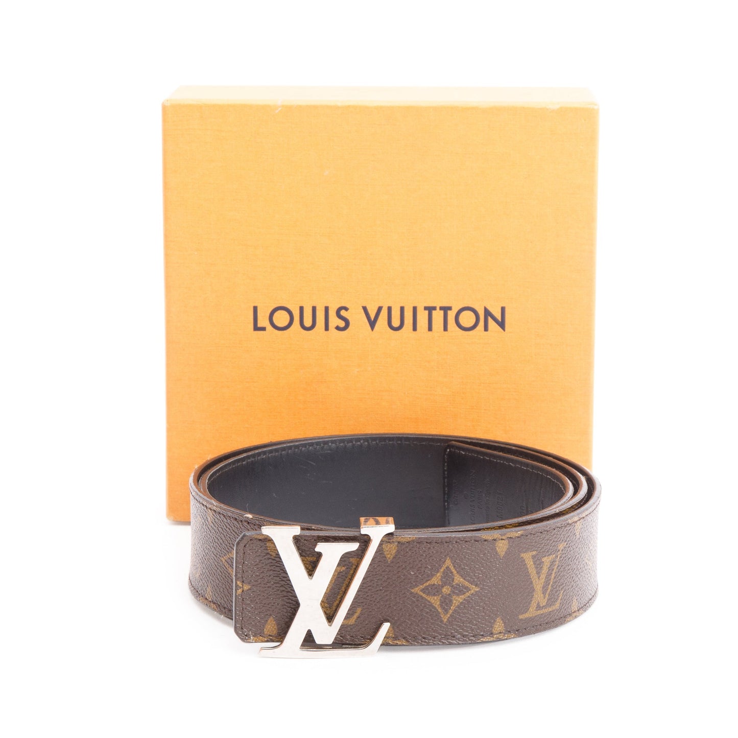 Louis Vuitton Monogram Macassar Canvas LV Initiales 40 MM Reversible Belt, Size 100 40