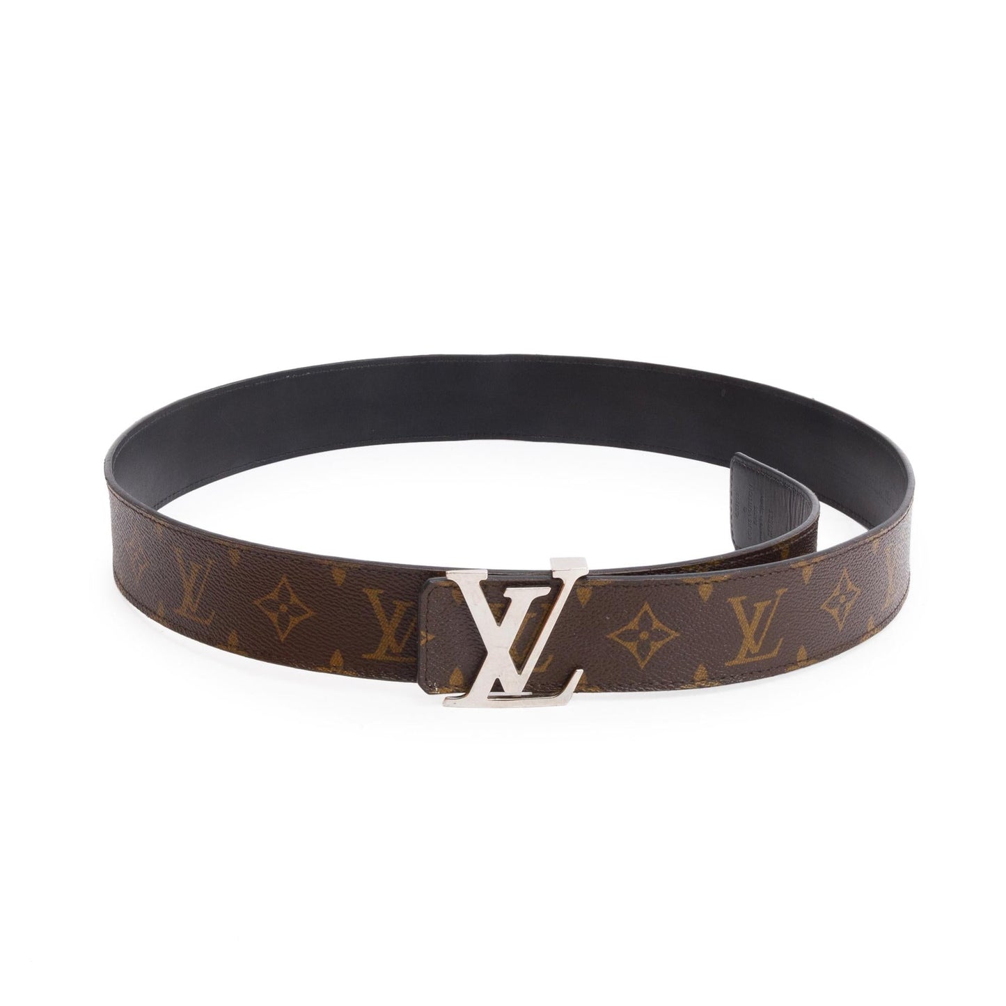 Louis Vuitton Monogram Macassar Canvas LV Initiales 40 MM Reversible Belt, Size 100 40