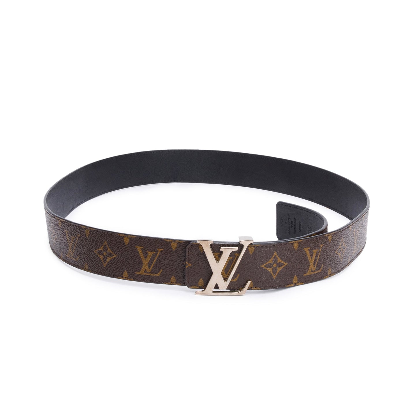 Louis Vuitton Monogram Macassar Canvas LV Initiales 40 MM Reversible Belt, Size 110 44