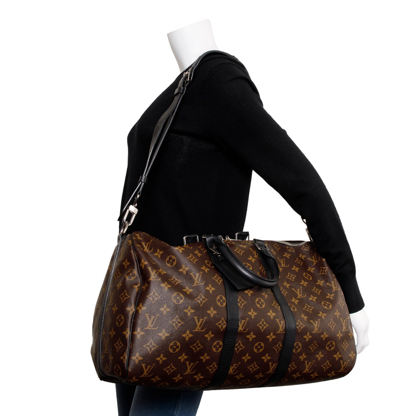 Louis Vuitton Monogram Macassar Keepall Bandouliere 45