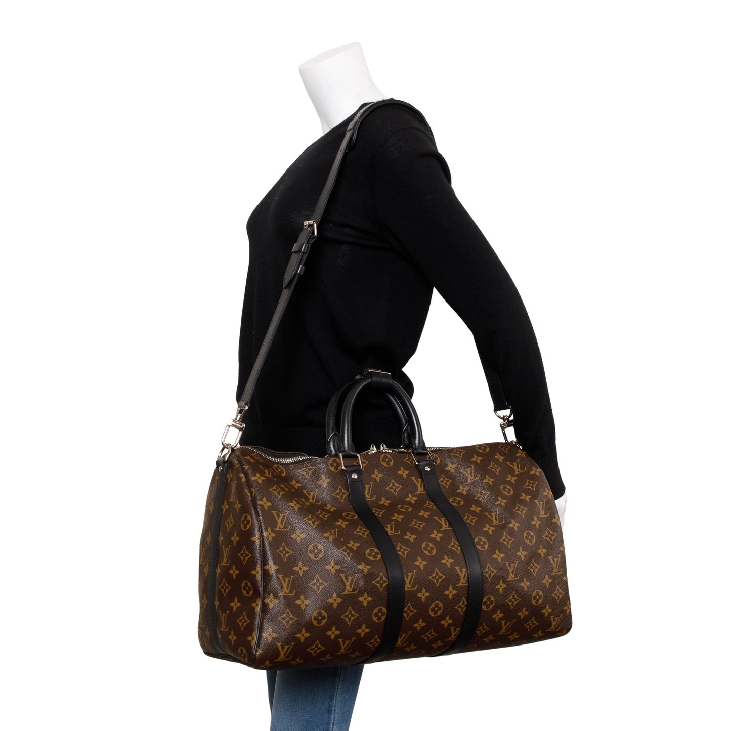 Louis Vuitton Monogram Macassar Keepall Bandouliere 45