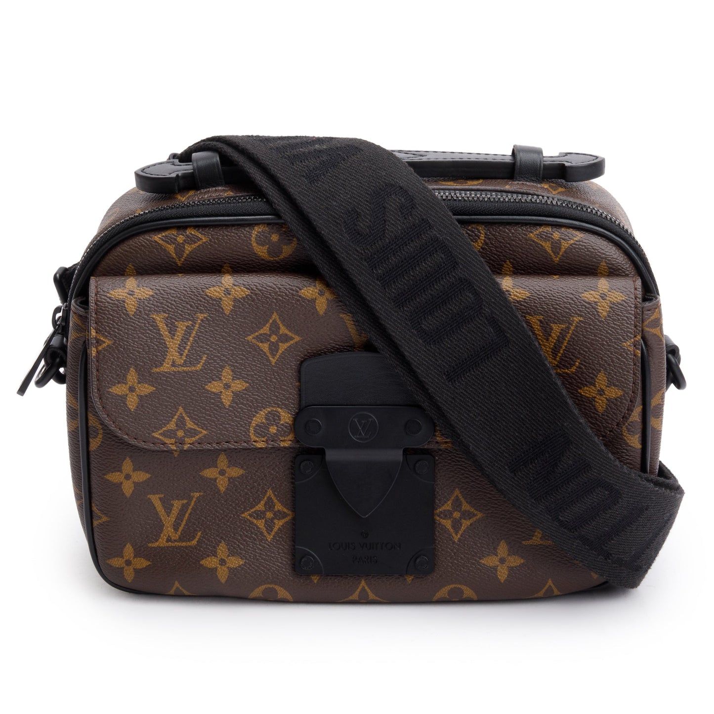 Louis Vuitton Monogram Macassar S Lock Messenger Bag