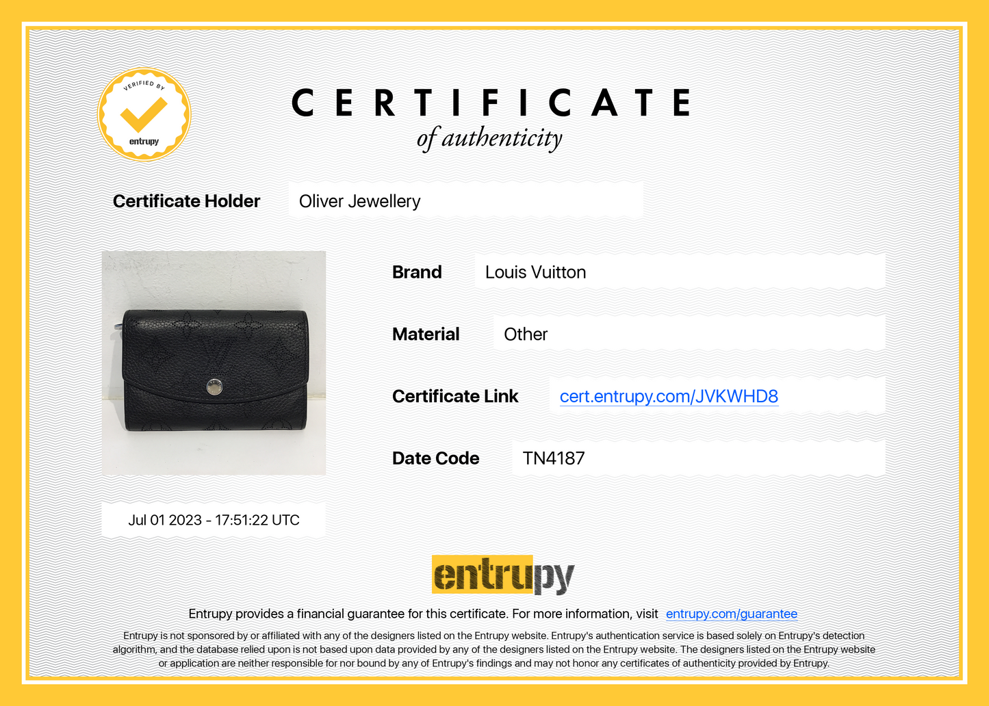 Louis Vuitton Monogram Mahina Leather Iris Compact Wallet