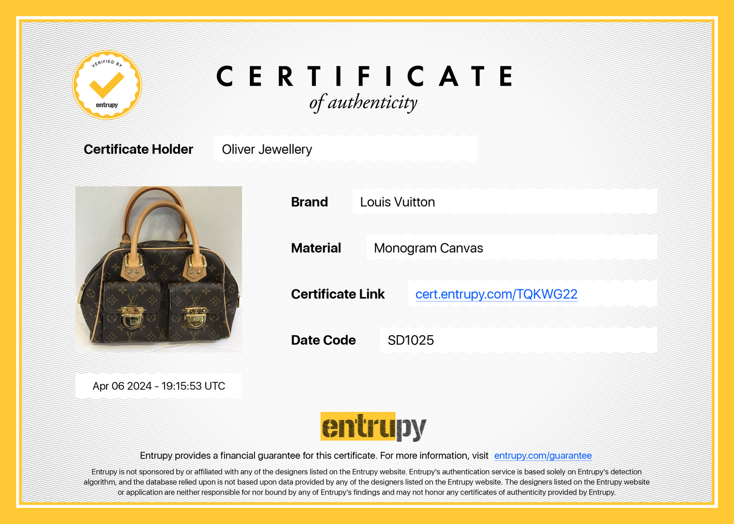 Louis Vuitton Monogram Manhattan PM